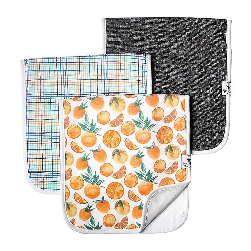 Copper Pearl burp cloth Citrus
